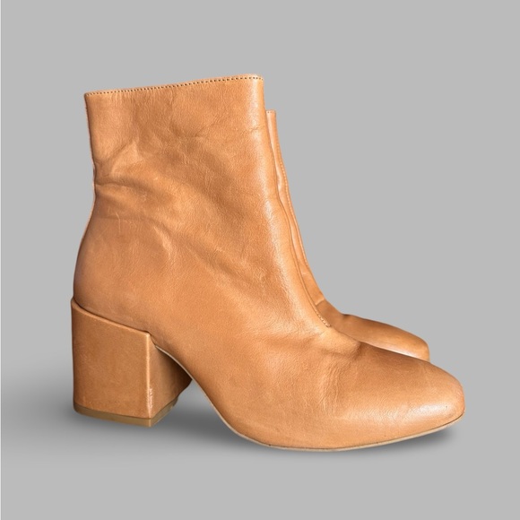 Free People Leather Nicola Ankle Boots Camel Tan Brown Sz 39 - Picture 4 of 9